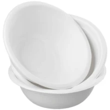 50个/100个白色圆形纸碗，轻质无涂层纸碗，适用于甜点、烧烤、野餐、婚礼、毕业派对（500毫升/350毫升） - 白色 - 查看 12