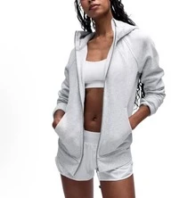 Lululemon Women's Scuba Full-Zip Hoodie | Classic Cotton-Blend Fleece Hooded Jacket | Luxury Soft Slim Fit Track Jacket | High-End Performance Full Zip Outerwear | Breathable Warm Athletic Sweatshirt With Thumbholes | Iconic Sculpting Sportswear Jumper - 淺灰色 - 查看 6