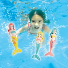 4件組美人魚水下潛水玩具套裝，多色可選，適用於游泳池派對、浴缸、夏季海灘遊戲 - 彩色 - 查看 7