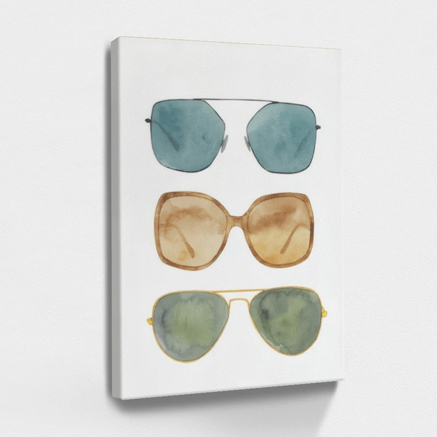 1pc Summer Minimalist Inspirational Wall Art, Motivational Quote Wooden Framed Wall Art, Wrapped Canvas Vintage Prints Poster, Sunglasses, Colored Frames, Accessories - Minimalist, Minimalist, Modern, Style, Perfect Gift Decor, Wall Art for Living Room Bedroom Office, Hanging Hardware Included - Wrapped Framed Canvas, Vertical - Lienzo enmarcado - Ver 1