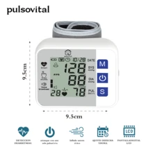 Pulsovital & Blood Pressure Monitor: Digital Arm and Wrist Sphygmomanometer (XL Cuff 16.54") | Superior Accuracy, Large LED/LCD Display, Fast Reading in 60 Seconds | Smart Features: Transmission Pressure Detection, Arrhythmias, and Hypertension Alert | 2 Operation Modes, USB/Battery Powered | Ample Memory (120/2x99 Data) | Voice Alert, Ideal for Home Use & Perfect Gift for Mother's Day/Father's Day - ALPES-GRIS - Ver 2