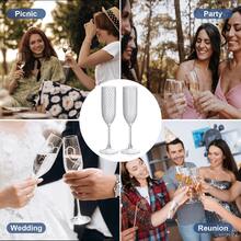 1/3/6只装亚克力香槟杯，5盎司防碎高脚杯，可重复使用香槟祝酒杯，透明塑料马提尼杯 - 非常适合鸡尾酒、香槟和甜点 - 可重复使用 - 查看 7