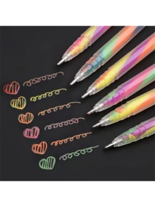 1/6/12pcs Gradient Spiral Writing Greeting Cards, Cute Cartoon Patterns, Random Styles, Office/Study Gift Pens, Student Stationery Small Prizes, Suitable For Parent-Child Education, School/Unisex/Student/Stationery/Drawing/Teacher/Classroom/Supplies/Birthday/Holiday/Party Gifts - Multicolor - View 2