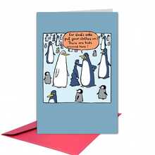 1 Fun And Creative Birthday Card | Penguin Without Coat With Humorous Text And Graphic, Includes Envelope, Perfect Gift For Family, Colleagues, Friends, And Siblings - Red Envelope + Greeting Card - View 4