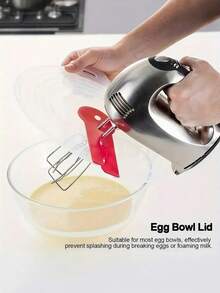 1个硅胶防溅罩，适用于搅拌碗，防止鸡蛋、面糊和酱汁飞溅，非常适合圣诞节、万圣节、感恩节和情人节的烹饪准备，适用于手动和电动搅拌器，防溅罩 - 彩色 - 查看 8