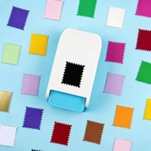 New Stamp Frame DIY Hole Punch Tool, Stamp Shaped Craft Hole Punch, Round Hole Punch, Serrated Hole Punch, Embossing Tool - Multicolor - View 5