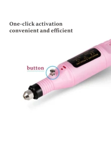 粉色电动指甲磨甲器 - 多功能美甲护理工具，配备多种磨头，USB供电，适合家庭使用和美甲 - 彩色 - 查看 6