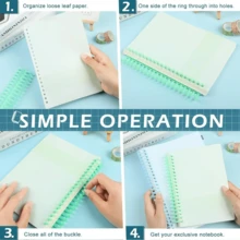 10入 A4 環形活頁夾環，DIY 30孔裝訂環，適用於紙本筆記本與相簿，可拆卸，返校學習用品 - 套裝 - 查看 6