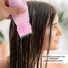 Set de 3 piezas para el cuidado del cabello: Cepillo de masaje para el cuero cabelludo de silicona, peine reutilizable y botella rociadora - Masajeador suave para el cuero cabelludo apto para todo tipo de cabello, de alta calidad, fácil de usar, peine de silicona duradero - Ver 6