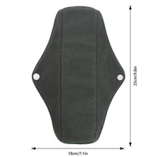 可重复使用高流量月经垫，带湿巾袋，6片装女士带翼卫生巾套装，可洗夜用布护垫 - 查看 3