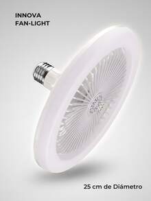 Ceiling Fan With White LED Light And 5 Blades - White - View 5