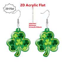 St. Patrick's Day Clover Earrings – 2D Acrylic Green Shamrock Design, Lucky Festival Gifts For Women - Multicolor - View 17