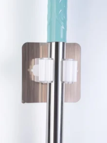 1/3/5pcs Thick Damage-Free Wall-Mounted Broom Clips, Reusable Plastic Mop Clips Suitable For Bathroom, Kitchen, Garage - Clamps - View 3