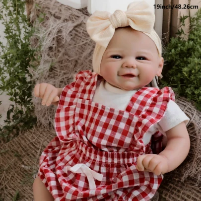 NPK 19inch Vivienne Full Body Soft Vinyl Reborn Doll Hand-Detailed Painting With Visible Veins Lifelike 3D Skin Tone Girls