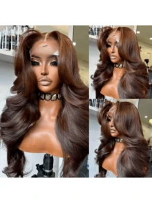 bling hair Perruque Cheveux Humains Body Wave Brun Chocolat 13x4 Lace Frontal 13x6 Lace Front Wig #4 Couleur Soyeux Ondulés Transparent Lace Pre-Plucked Natural Hairline Brazilian Virgin Hair Real Human Hair Wigs 180% Density Glueless Ready To Wear Breathable Cap Long Wavy Hair 18-30 Inch No Shedding Smooth Surface Hair Extension Perruque Femme Naturelle Invisible Lace Frontal Wigs Chocolate Brown Wavy Hair Wig 180% Density Thick Hair Ends Smooth Texture Easy To Install Deep Parting Space Remy Hair Collection Brown Wavy Wig Durable Silk Texture Full Volume Soft Touch Professional Hair Design Wavy Pattern Breathable Elastic Mesh High Quality Swiss Lace Frontal Brun Chocolat Wavy Style - S4 - 查看 1
