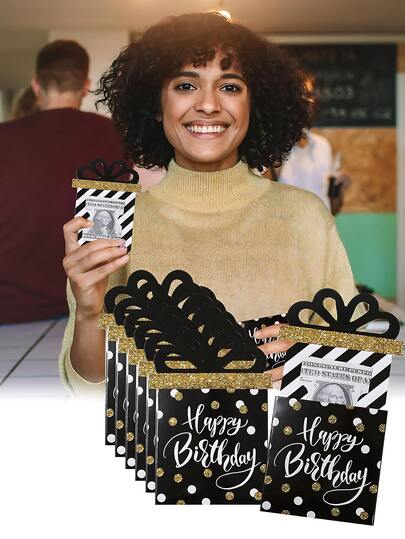 3pcs Happy Birthday Money Holder Cards Birthday Party Money Gift Bags, Money Box For Cash Gift Pull,Unusual Design Cash Holder, Black Black Gold Happy Birthday Cash Gift Box, Holiday Party Decor For Business, Office And Holiday Party,Birthday Cash Gift Envelopes, Cash Box, Birthday Gifts Packaging Cards, Birthday Red Packets, Birthday Gift Bag, Birthday Party Favors, Birthday Decorations, Birthday Party Suppli