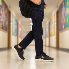 Comfortable, Lightweight, Soft, Non-Slip Children's School Sneakers. - Black/White - View 6