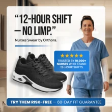 Women's Orthopedic Work Sneakers | 12-Hour Shift Shoes For Foot, Knee & Back Pain Relief, Arch Support, Non-Slip For Nurses & Service Workers - 白色 - 查看 6