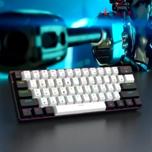 60% 紧凑型有线机械键盘，红轴，61 键，RGB 背光，符合人体工学，小巧便携，适用于办公、PC、平板电脑、笔记本电脑，也是 2026 年圣诞节/新年假期/圣诞装饰/圣诞特别版/送给孩子/家人/年末礼物的理想之选。 - 查看 3