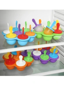 1个硅胶七孔冰棒模具,多功能硅胶冰棒模具,冰淇淋模具,DIY儿童自制冰淇淋模具,家用多功能冰淇淋模具,厨房用具,冰棒,水果,冰淇淋,刨冰,冰块,婴儿辅食,布丁,蛋糕,食品,家庭,厨房,家居 - 彩色 - 查看 7