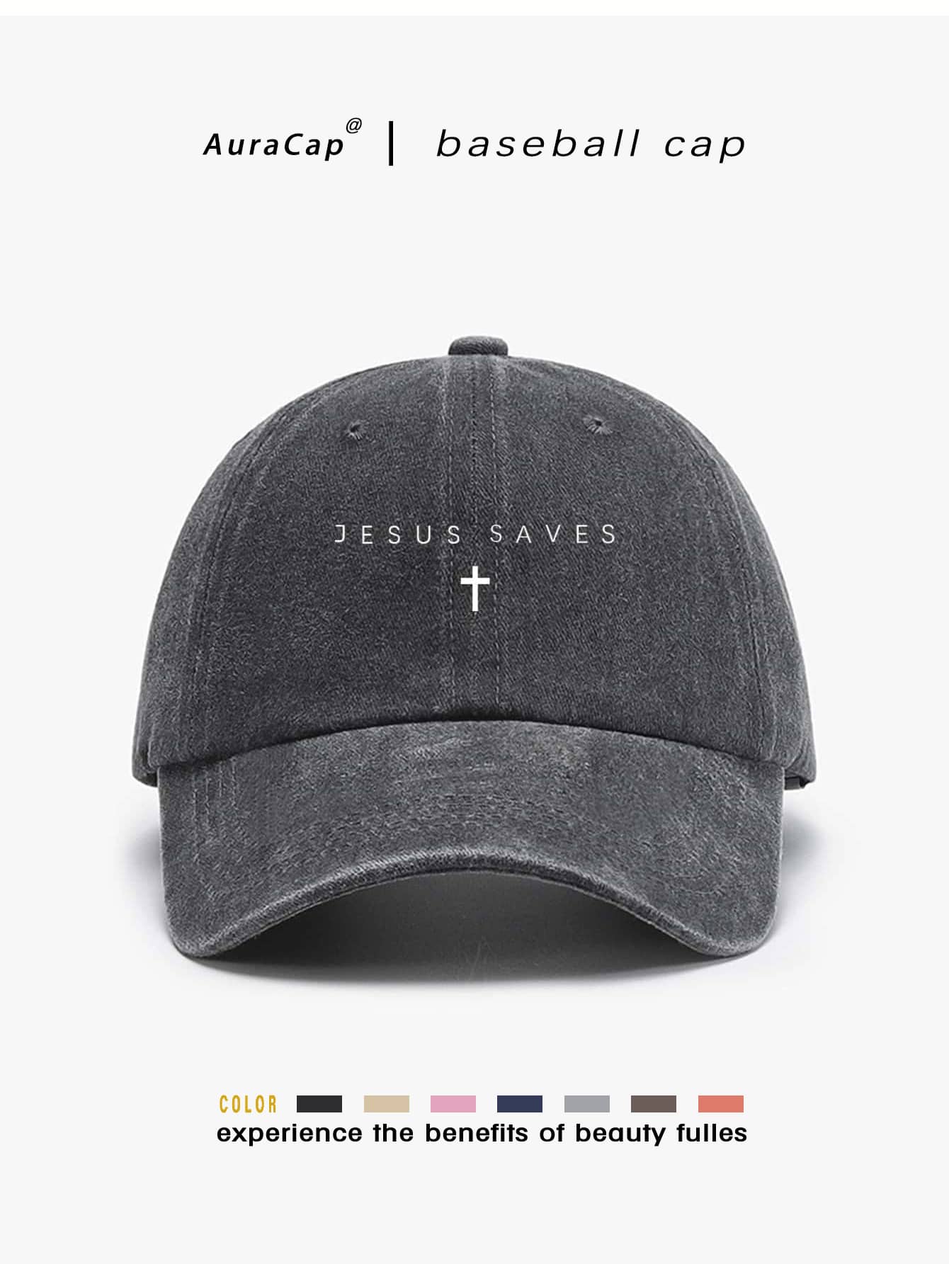 經典復古 Y2K 水洗「Jesus Saves」原創棒球帽卡車帽，男女通用，適合四季春夏秋冬，情人節、單身派對、父親節、母親節、教師節、開學季、萬聖節、新娘、學生、教師的完美禮物，女性夏季旅遊海灘必備，女性海灘帽，新娘婚禮必備，粉色、黑色波多黎各休閒女款卡車帽配件