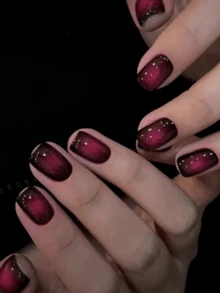 Miếng dán móng tay gel Emi, đế trong suốt, 20 miếng dán móng tay gel, cần đèn UV, chất lượng salon, bền lâu, ES20 bán sỉ xuyên biên giới kiểu dáng tương tự như mẫu Red Book, thích hợp cho đầu ngón tay. - Màu Đỏ Sâu - Xem 6