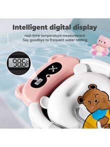 Senmeo 1PC Collapsible Baby Bathtub With Soft Cushion & Thermometer - Portable Travel Infant Tub For Newborn To Toddler (0-36 Months) - Non-Slip, Durable & Includes Floating Pad - 粉色 - 查看 3