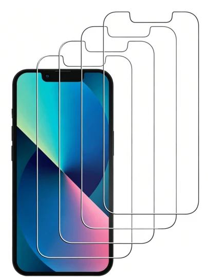 4Pcs HD Clear Tempered Glass Screen Protector For IPhone 17 16 15 14 13 12 11 Pro Max Mini XR XS Max SE2 SE3 8 7 6 Plus 17e 16e, Face ID Compatible, Case Friendly, Anti-Scratch Anti-Fingerprint Bubble-Free Film
