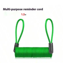AiScrofa Candado de cable con cerradura para disco de motocicleta, candado de disco antirrobo de PVC para motocicleta y bicicleta, recordatorio de cable de advertencia en espiral de color rojo - Multicolor - Ver 9