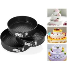Set Of 3 Non-Stick Removable Bottom Cake Pans For Home Baking And Pastry - Non-Stick - View 4