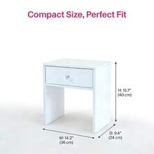 Bedside Table With Storage Drawers, Suitable For The Bedroom, Living Room, Etc. - White - View 6