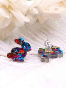 1 Đôi bông tai hình trứng và thỏ bằng acrylic tươi tắn, dễ thương, thích hợp làm quà tặng Phục Sinh, phù hợp cho phụ nữ đeo hàng ngày và trong các dịp lễ. - bông tai - Xem 8