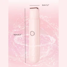 HYUNDAI Máy tỉa lông điện - Máy tỉa lông vùng kín cho nam - Máy tỉa lông vùng bikini cho nữ - Máy cạo và tỉa lông khô/ướt, lưỡi dao gốm thay thế, đế sạc USB, chống nước - Hồng - Xem 6