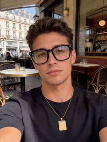 1/3 Pair Geometric Frame Glasses, Men's Modern Minimalist Style, Elegant & Transparent, Suitable For School, Office, Reading, Daily Wear - Clear - View 3