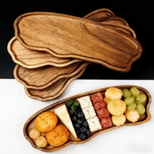 乡村风格花形红木托盘 - 小吃托盘、甜点托盘、餐盘、咖啡茶碟 - 适用于小吃、晚餐、甜点、下午茶、生日、婚礼、派对等各种场合，也适合装饰和摆放在户外餐桌、房间/客厅、厨房、庭院等处。 - 鏽棕色 - 查看 2