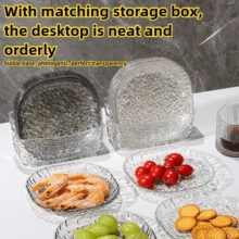 8pcs Luxury Minimalist Glacier Pattern Bone Dish Plates, Transparent Tabletop Bone Dish Small Plate Set, Suitable For Daily Life, Spring Festival, Halloween, Valentine's Day, Thanksgiving And Other Gatherings - Multicolor - View 4