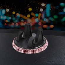 Rhinestone Car Phone Holder - Cute And Feminine Design, Can Be Installed On The Dashboard, Adjustable For Both Portrait And Landscape Screens, Adheres To The Dashboard Or Center Console With Strong Stickiness, Made Of Plastic With Embedded Sparkling Crystals, Stable, Suitable For Most Smartphone Sizes, Perfect For Road Trips And Daily Use, An Ideal Car Phone Navigation Holder. - Multicolor - View 8