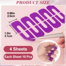 Bộ 100/50/30/10 chiếc, 10 chiếc miếng bảo vệ sơn móng tay hình chữ U, lớp sơn lót móng tay, miếng bảo vệ sơn gel (thích hợp cho ngón tay), dùng để ép nhiệt in ấn giúp ngăn ngừa lem sơn móng tay, phụ kiện làm móng, dụng cụ làm móng, mùa tựu trường, làm móng, thích hợp cho việc dập khuôn móng. - Màu tím - Xem 6