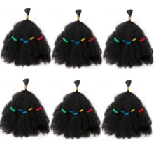 Tóc giả bện ombre 12 inch, kiểu Afro Kinky, bện khối lớn, màu nâu sẫm, tóc nối móc xoăn. - Nhiều màu - Xem 10