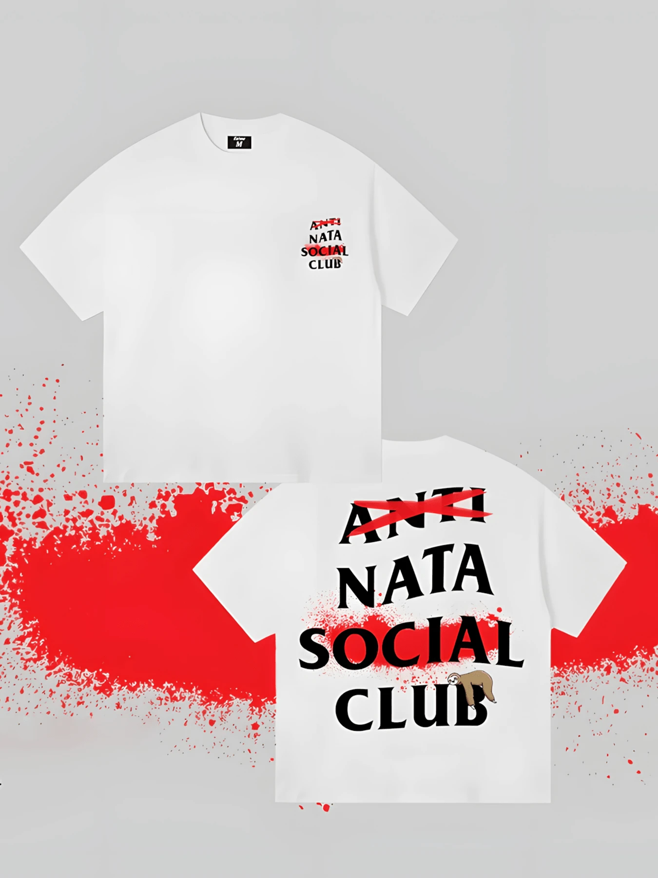 Anti Social Club Graphic Cropped T-Shirt For Boys And Girls Men, Women All Ages Family T-Shirt Letter New Streetwear Clothing Harajuku T-Shirt Cotton Half Sleeve Tee, Y2K Style Casual Cotton Classic Crewneck Design Tee - White - View 1