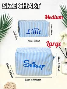 Personalized Embroidered Tulle Makeup Bag, Embroidered Makeup Bag, Personalized Bridesmaid Makeup Bag, Seersucker Cosmetic Bag For Girl, Large Capacity Cosmetic Bag, Bridesmaid Bridal Gifts, Makeup Organizer, Monogrammed Toiletry Bag, Embroidered Make Up Bag,Bridesmaid Makeup Bag, Bridesmaid Gift - Multicolor - View 6