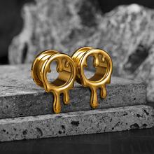 2个316L不锈钢水滴形耳扩耳钉耳扩扩器男女通用身体饰品耳塞耳廓扩张器 - round - 查看 16