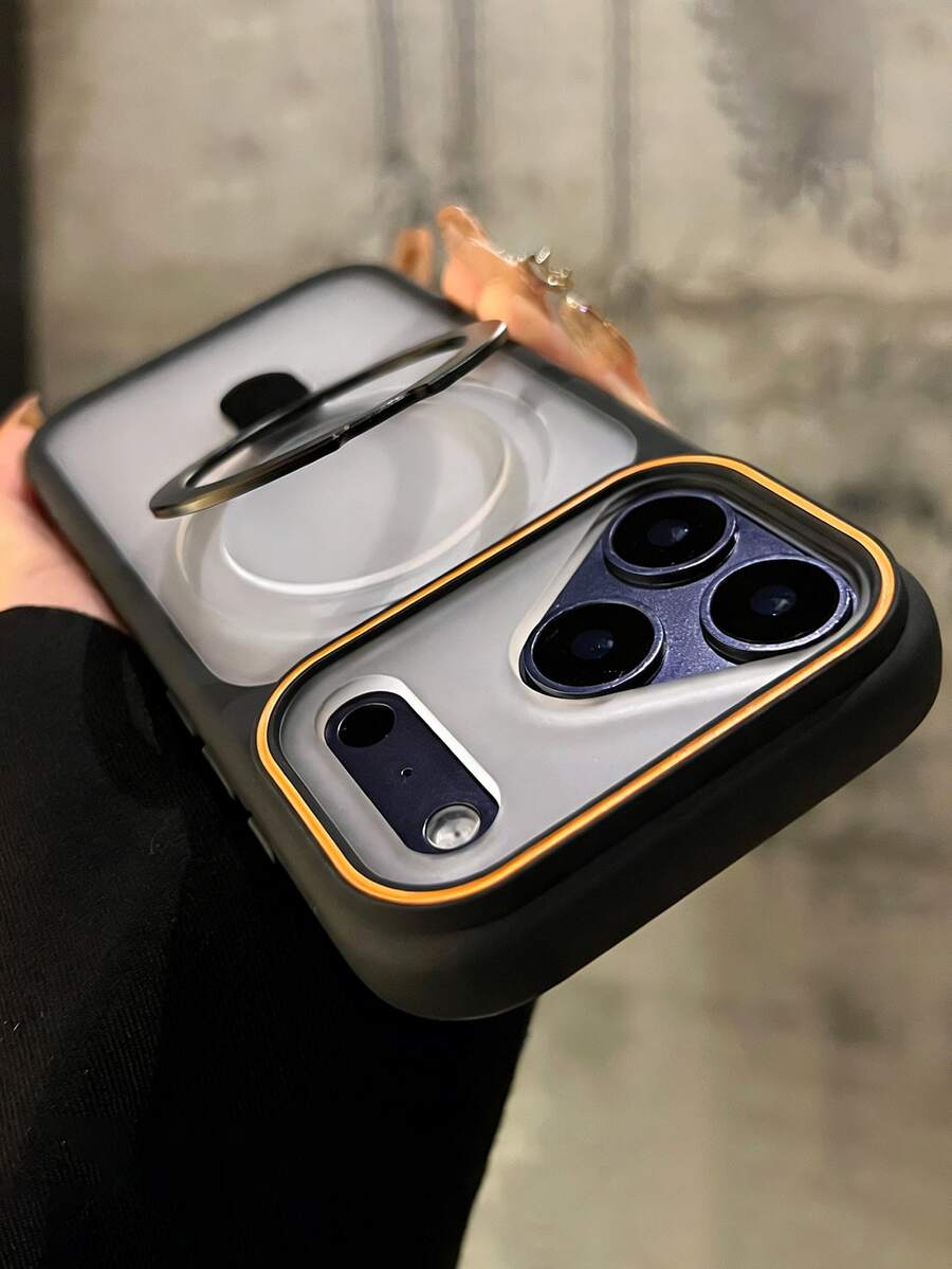 Luxury Matte Semi-Transparent Stand Phone Case For IPhone 17 Pro Max, 17 Pro, 16 Pro Max, 15, 14, 13 Pro Max, Lens Protection Soft Back Cover