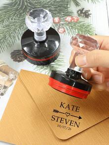 1Pc Custom Round Text Stamp, Personalized Text Stamp, Customized Text Stamp, Picture Stamps Personalized, Diy Customized Stamp, Personalized Wedding Seal, Anniversary Stamps Personalized, Customizable Stamps - Multicolor - View 5