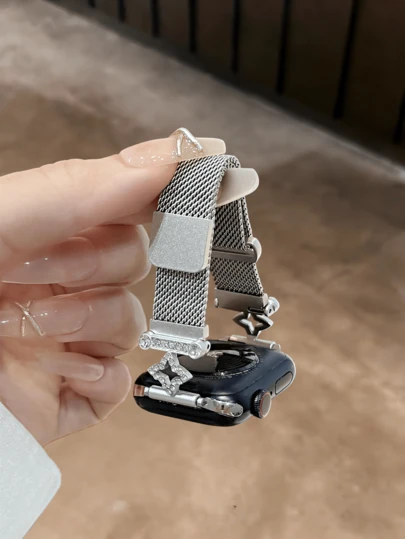 Compatible With Apple Watch Minimalist Sunburst Stainless Steel Summer New Metal Strap For Ultra/SE 2/SE 1/Series 11/10/9/8/7/6/5/4/3/2/1, 38/40/41/42/44/45/46/49mm