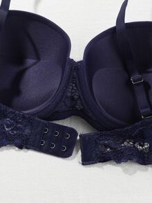 3件套简约性感纯色蕾丝拼接细肩带文胸，女士内衣 - 彩色 - 查看 5