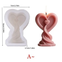 Nordic Style Heart-Shaped Candle Silicone Mold - Spiral Column Candle Mold - Valentine's Day Heart-Shaped Candle Mold - Wedding Candle Mold - DIY Wax & Plaster Mold - Love - View 10