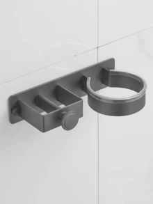 Rose Gold Blow Dryer Holder, Multi-Function Curling Iron Rack, Bathroom Wall-Mounted Storage Shelf, Black ABS Material With Small Drawer, Can Hold High-Power Hair Dryer & Straightener, Heat-Resistant Design, Stable Load-Bearing, Easy Installation Without Drilling, Protect Wall, Organize Beauty Tools, Upgrade Living Quality - View 17