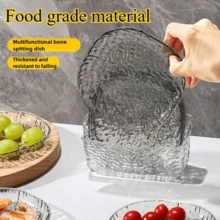 8pcs Luxury Minimalist Glacier Pattern Bone Dish Plates, Transparent Tabletop Bone Dish Small Plate Set, Suitable For Daily Life, Spring Festival, Halloween, Valentine's Day, Thanksgiving And Other Gatherings - Multicolor - View 5
