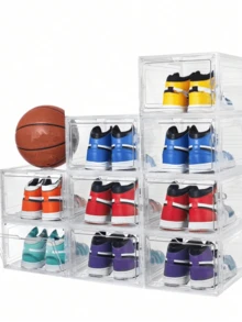 Caja De Zapatos 100% De Acrilico Con Imán Abre Frontal Transparente - Ver 4